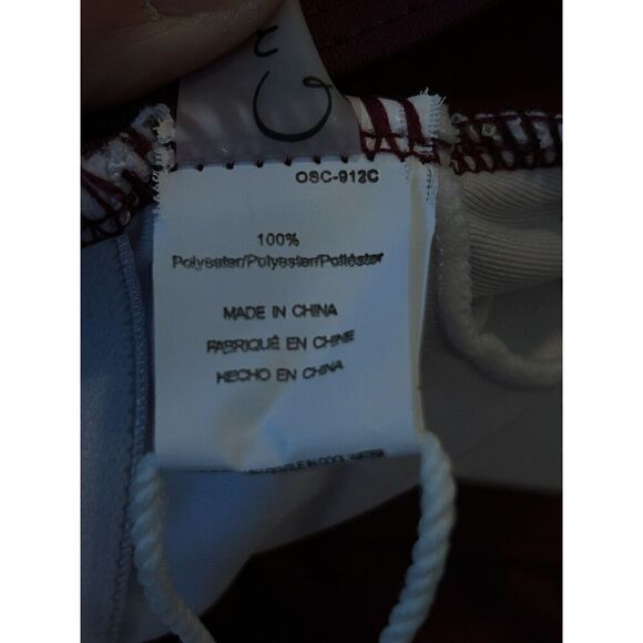 Cupshe Merlot Wine Burgundy Oxblood One Piece Boho Crochet Neckline Macrame - Picture 4 of 5